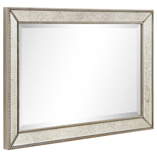 Champagne Bead Silver 36 x 24-Inch Beveled Rectangle Wall Mirror, image 4
