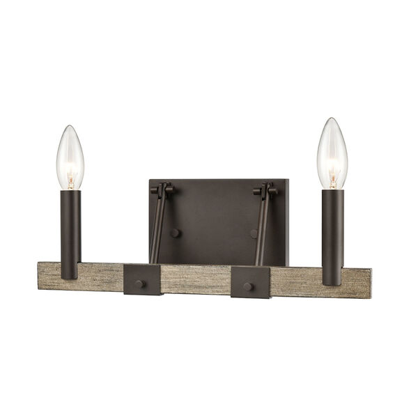 Transitions Oil Rubbed Bronze and Aspen Two-Light Bath Vanity, image 3