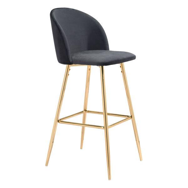 Cozy Black and Gold Bar Stool, image 1
