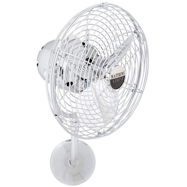 Michelle Parede Polished Chrome 13-Inch Directional Wall Fan with Metal Blades, image 1