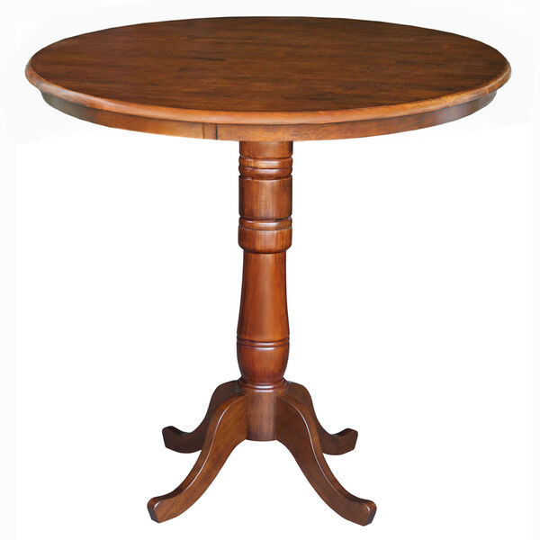 Dining Espresso 42-Inch Tall, 36-Inch Round Top Pedestal Table, image 1