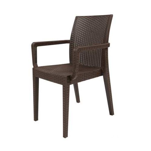 Siena Brown Outdoor Stackable Armchair, Set of Four, image 4