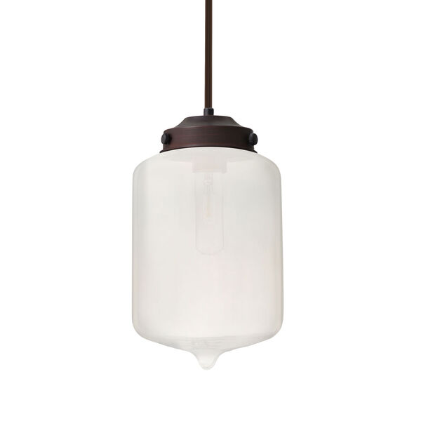 Olin Bronze One-Light Pendant With Frost Glass, image 1