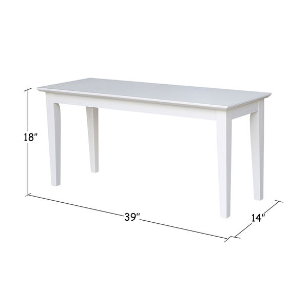 Shaker Styled Bench in White, image 5