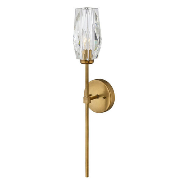 Ana Heritage Brass One-Light Wall Sconce With Faceted Clear Crystal Glass, image 5