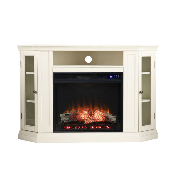 Claremont Ivory Electric Fireplace with Storage, image 4