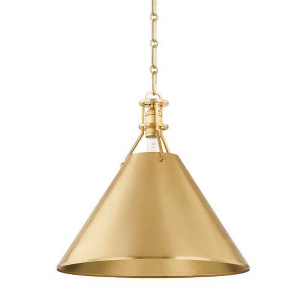 Metal No. 2 Aged Brass 16-Inch One-Light Pendant, image 1