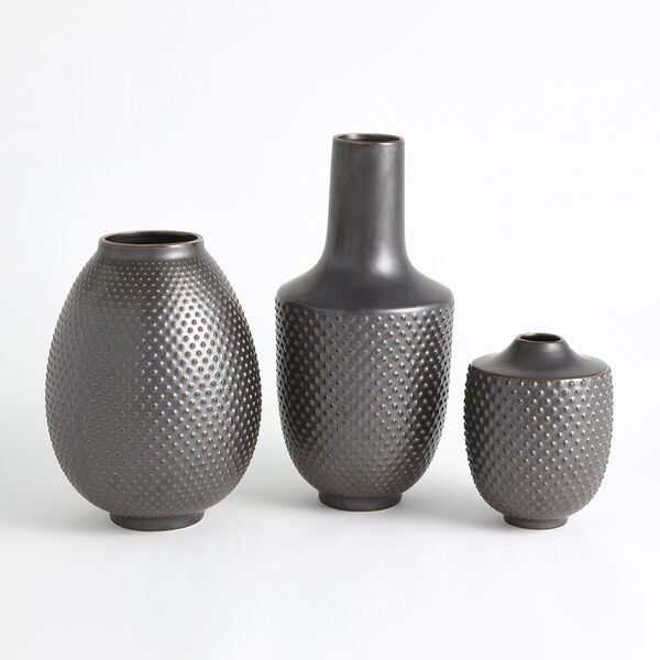 Gunmetal 10-Inch Dot Vase, image 2
