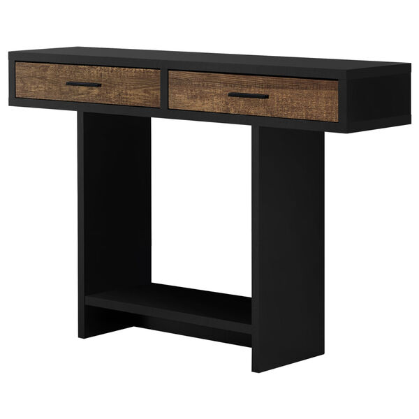 Black and Brown Reclaimed Wood Rectangular Accent Table, image 1