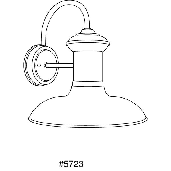 P5723-14:  Brookside Copper One-Light Outdoor Wall Lantern, image 4