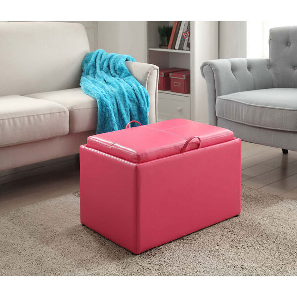 Designs4Comfort Pink Storage Ottoman, image 4