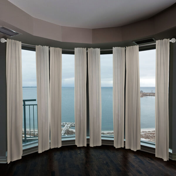 Leanette Satin Nickel Four-Sided Bay Window Curtain Rod, image 2