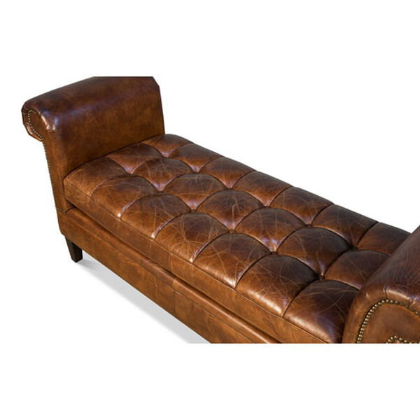 Brown 21-Inch Backless Settee, image 6