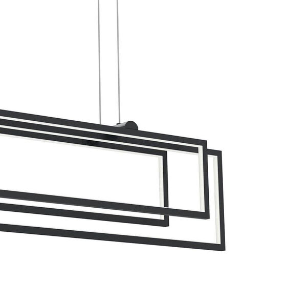 Jestin Matte Black Three-Light LED Linear Chandelier, image 4