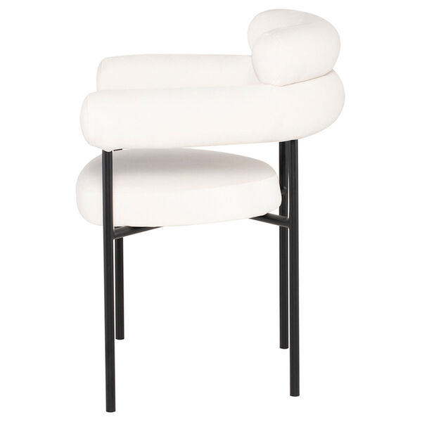 Portia Oyster and Matte Black Dining Chair, image 3
