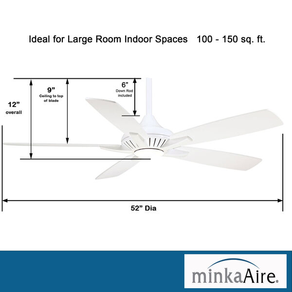 Dyno White LED 52-Inch Ceiling Fan, image 6