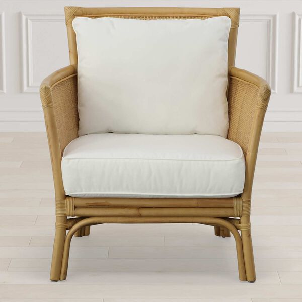 Pacific Natural and White Rattan Armchair, image 2