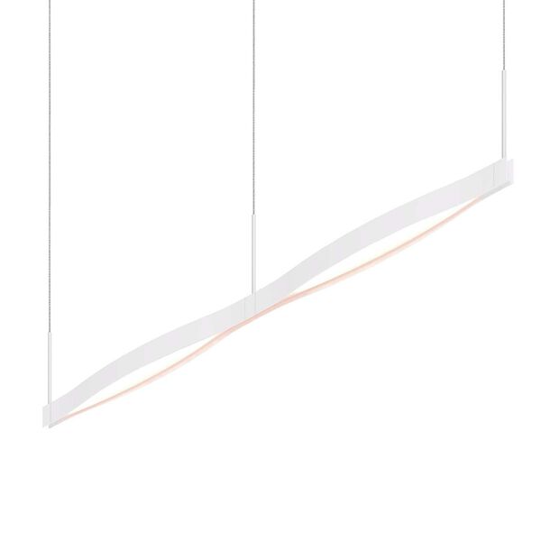 Ola Satin White Double Linear LED Pendant, image 1