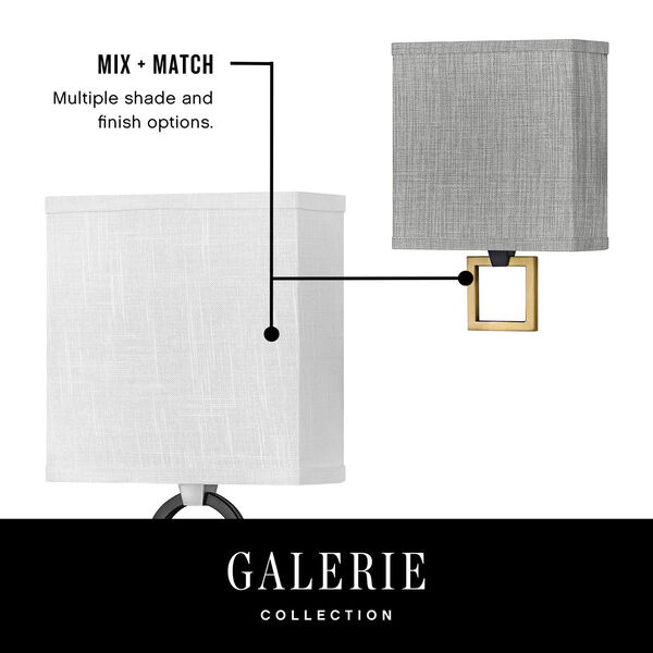 Link Black Two-Light LED Wall Sconce with Off White Linen Shade, image 5