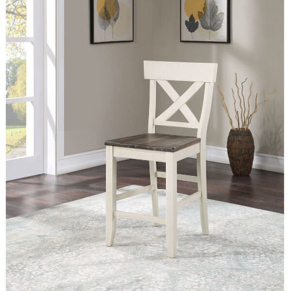 Bar Harbor II Cream 41-Inch Crossback Counter Height Dining Chair, Set of 2, image 4