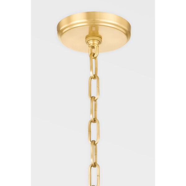 Treman Aged Brass and Ceramic Gloss White One-Light Pendant, image 4