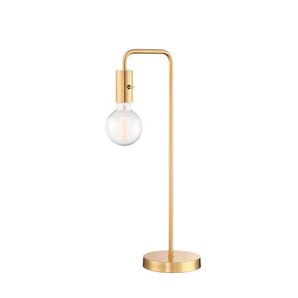 Nilmani White And Gold One-Light Desk Lamp, image 1