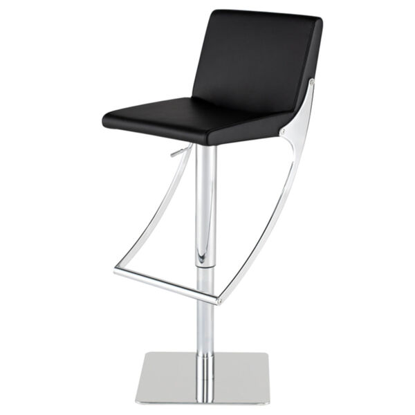 Swing Black and Silver Adjustable Stool, image 1