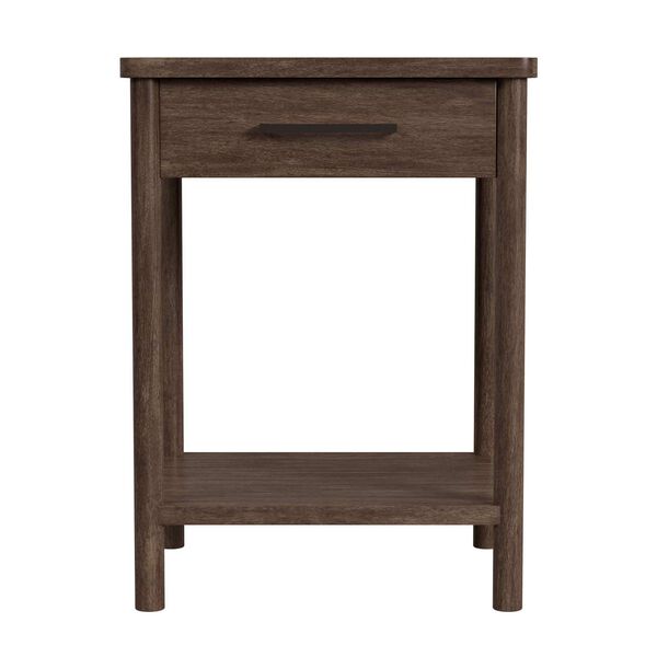 Lennon Soft Brown One-Drawer Rounded Leg Nightstand, image 3
