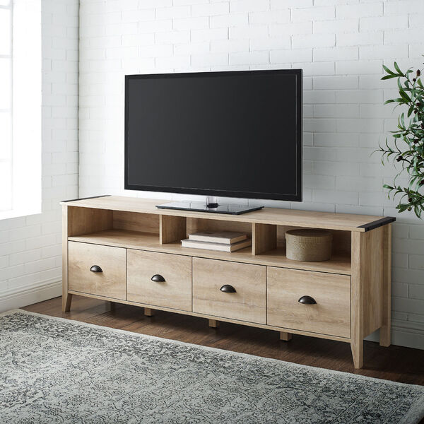 Clair White Oak TV Stand with Four Drawers, image 3