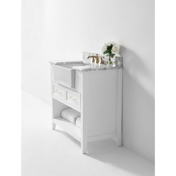 Hayley White 36-Inch Rectangular Bath Vanity Set, image 2