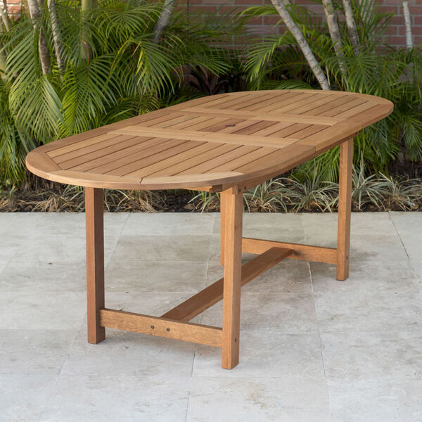 Amazonia Teak Extendable Oval Patio Dining Table Set, 7-Piece, image 2