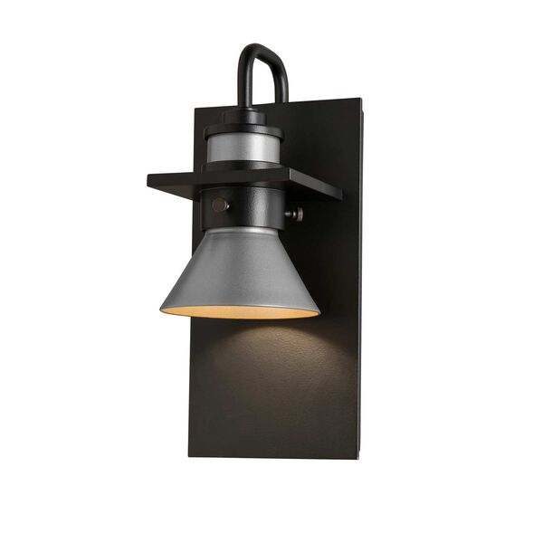 Erlenmeyer Coastal Black One-Light Outdoor Sconce with Burnished Steel Accents, image 2