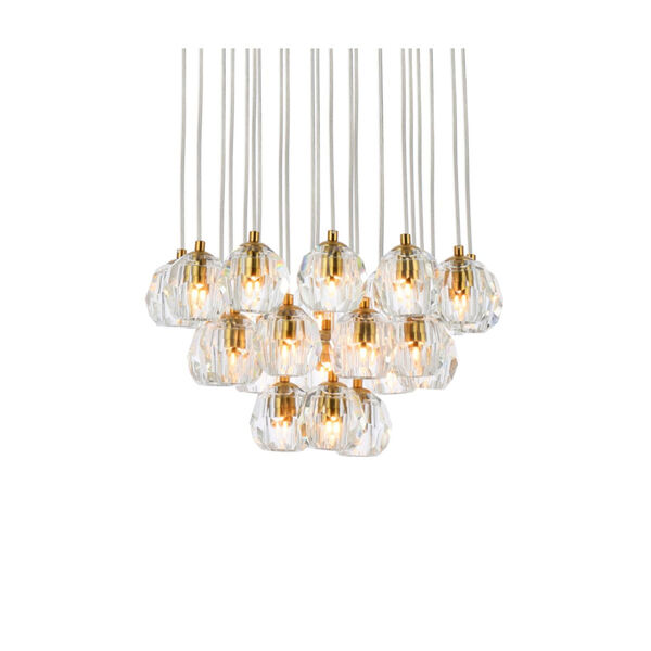 Eren Gold 24-Light Pendant with Royal Cut Clear Crystal, image 3