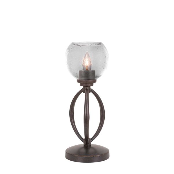 Marquise Dark Granite One-Light Table Lamp with Clear Round Bubble Glass, image 1