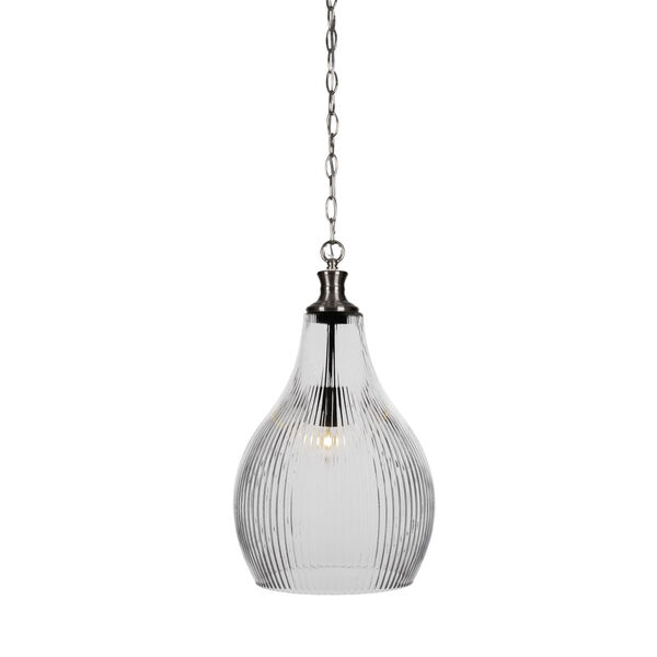 Carina Brushed Nickel One-Light 12-Inch Chain Hung Pendant, image 1
