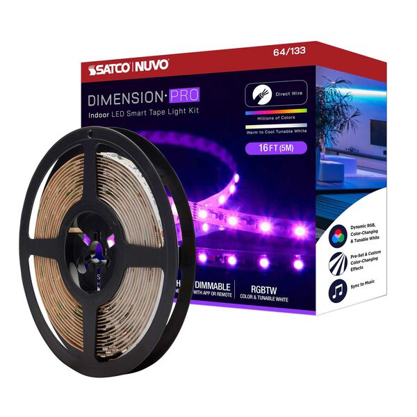 Dimension Pro Tunable White 16-Feet Integrated LED Tape Light Strip with J-Box Connection, image 1