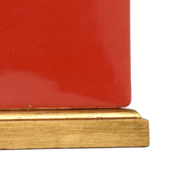Slender Red and Gold One-Light Table Lamp, image 2