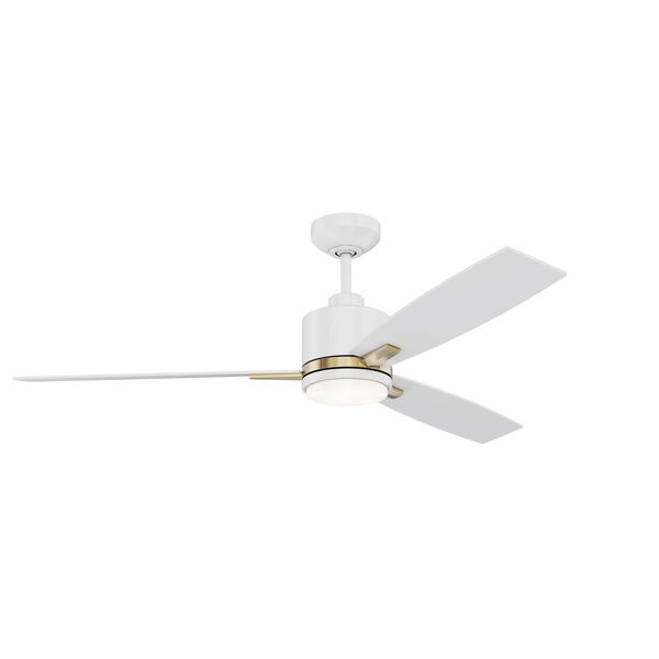 Nuvel White Oilcan Brass 52-Inch Integrated LED Ceiling Fan, image 1