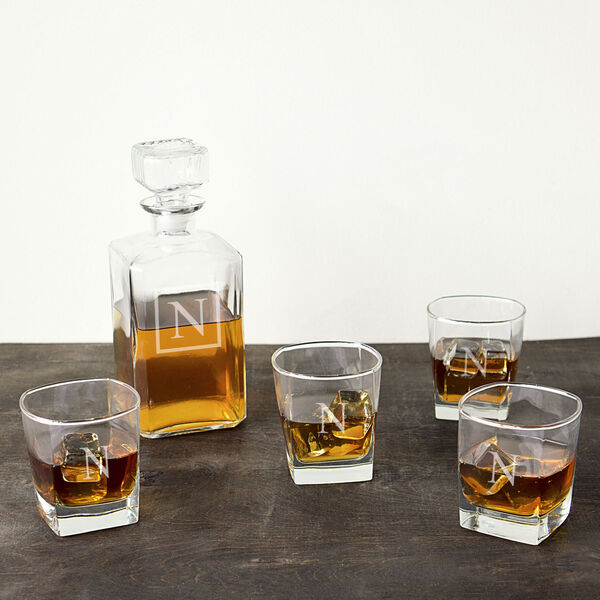 Personalized Five-Piece Decanter Set, Letter N, image 3