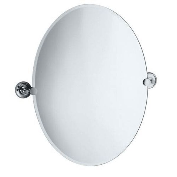 Designer II Chrome Tilting Oval Mirror, image 1