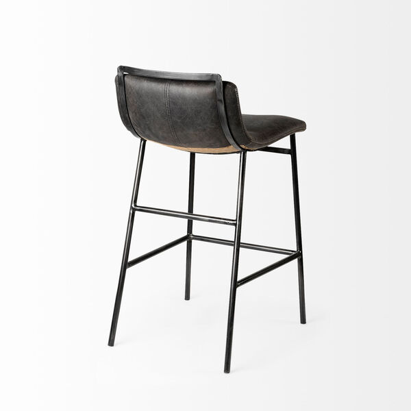 Kavalan Ebony Black Leather Seat Counter Height Stool - (Open Box), image 5