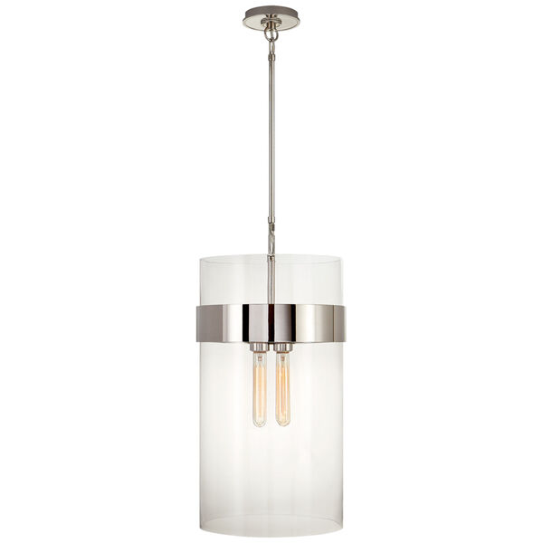 Presidio Medium Pendant in Polished Nickel with Clear Glass by Ian K. Fowler, image 1