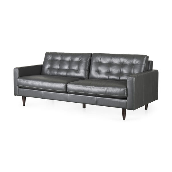 Olaf Gray Leather Sofa, image 1