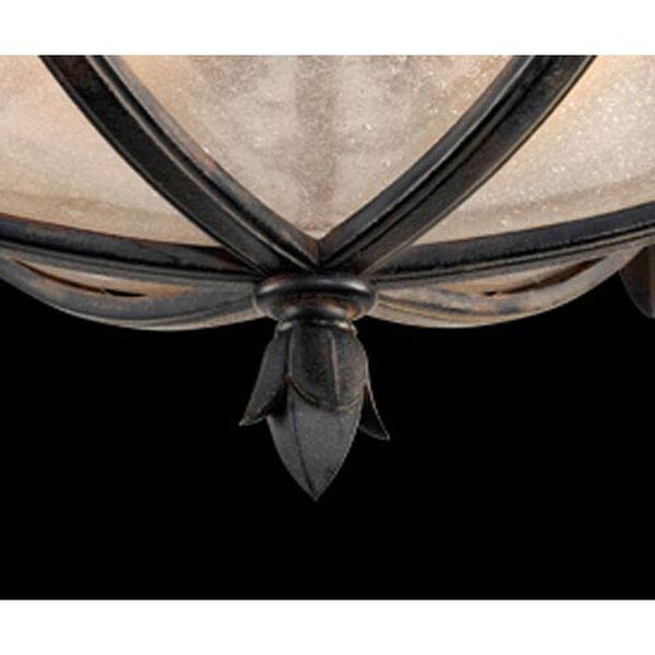 Costa Del Sol Two-Light Outdoor Flush Mount in Wrought Iron Finish, image 3