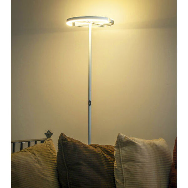 Halo Split Silver Two-Light Integrated LED Floor Lamp, image 6
