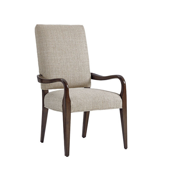 Laurel Canyon Brown and Ivory Sierra Upholstered Dining Arm Chair, image 1