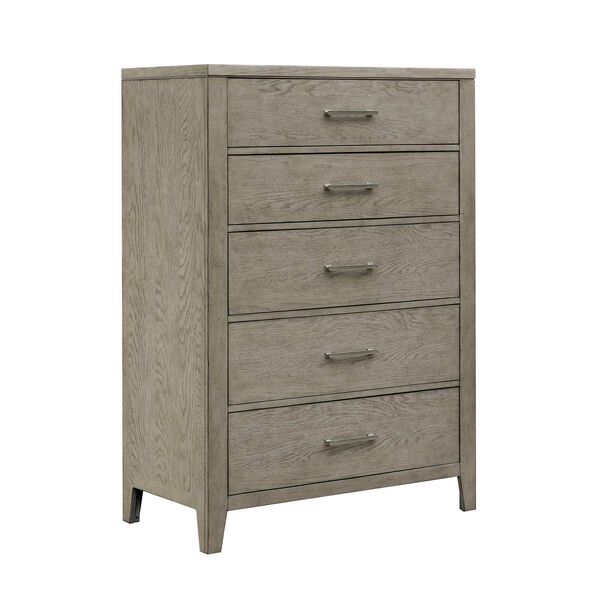 Essex Gray Wood Five-Drawer Chest, image 6