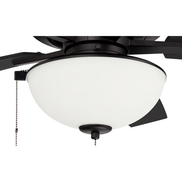 Super Pro Flat Black 60-Inch LED Ceiling Fan with White Frost Glass, image 6