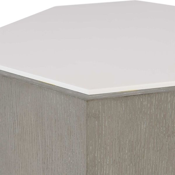 Avenue White and Gray Truffle Accent Table, image 4
