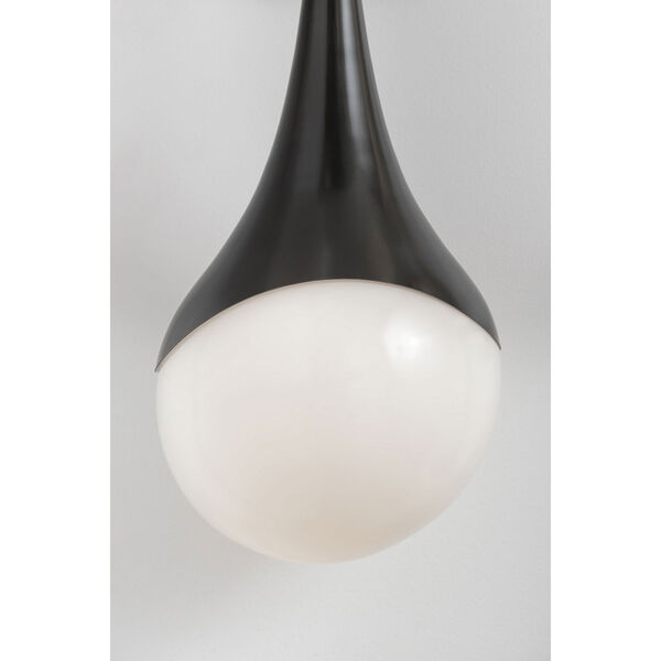 Ariana Soft Black 12-Light Chandelier with Opal Glass, image 2